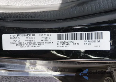 2012 Dodge Avenger Sxt z USA, uszkodzony, nr VIN 1C3CDZCB2CN190415